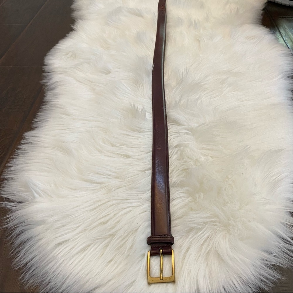Trafalgar Cortina Handcrafted In USA Cherry Leather Belt Size 34 - Picture 6 of 6